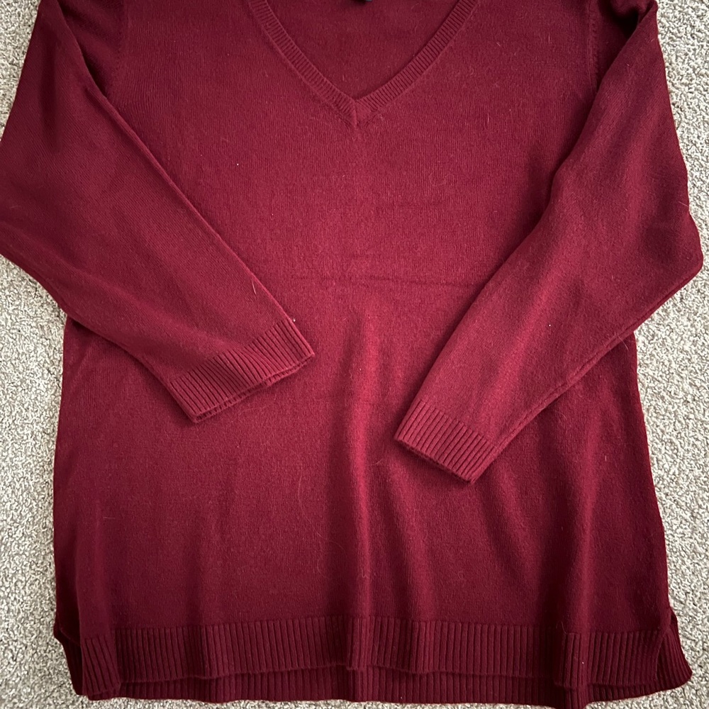 Karen Scott Maroon Knit Sweater